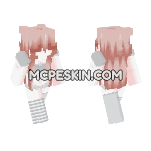 Pale Pink Hair Girl, front and back