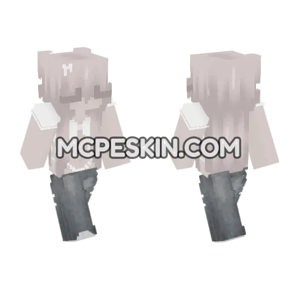 Pale Pink Hair Girl, front and back