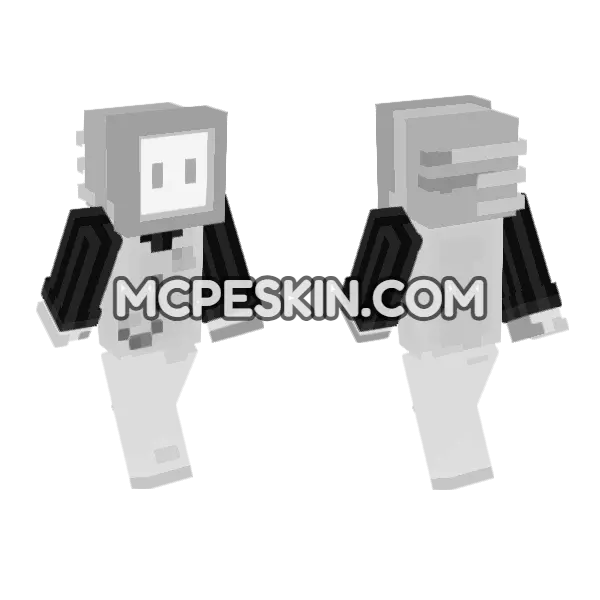 Pale TV Skin Minecraft Bedrock skin, front and back