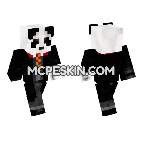 Panda Formal B2 Minecraft Bedrock skin, front and back