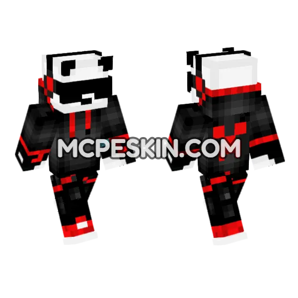 Panda Regic Minecraft Bedrock skin, front and back