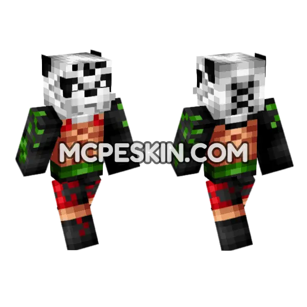 Pandaman Minecraft Bedrock skin, front and back