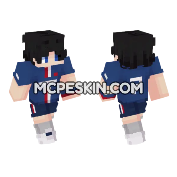 Parrins Soccer Jersey Minecraft Bedrock skin, front and back