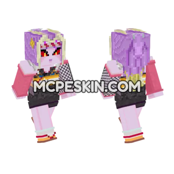 Party Animal Juliante Dqtact Minecraft Bedrock skin, front and back