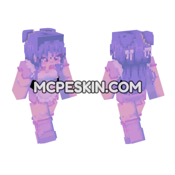 Pastel Aesthetic Outfit Minecraft Bedrock skin, front and back