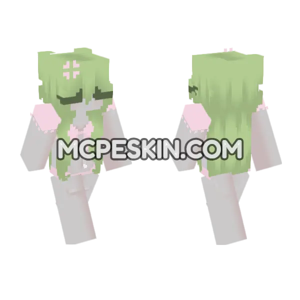 Pastel Fairy Princess Minecraft Bedrock skin, front and back