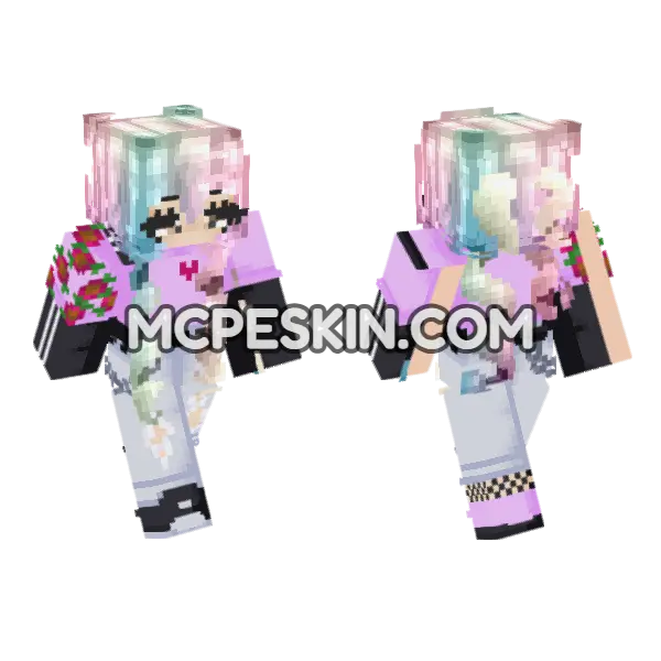 Pastel Hair Girl, front and back
