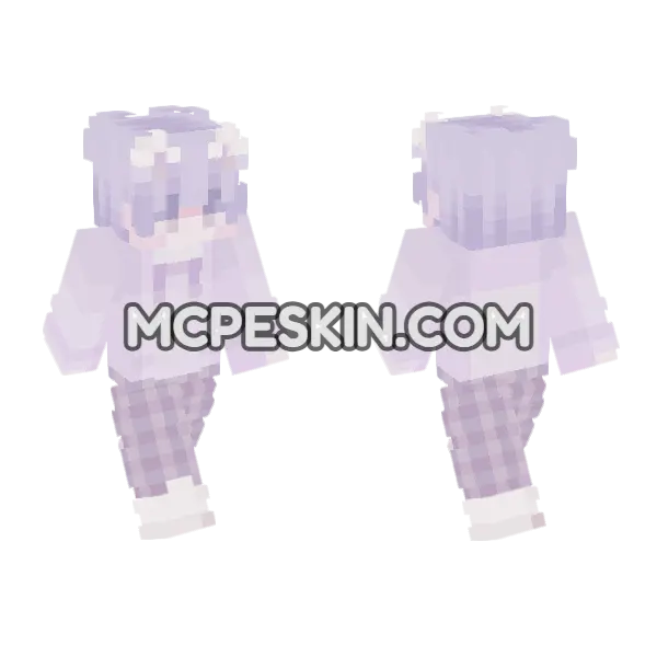 Pastel Plaid Girl Minecraft Bedrock skin, front and back