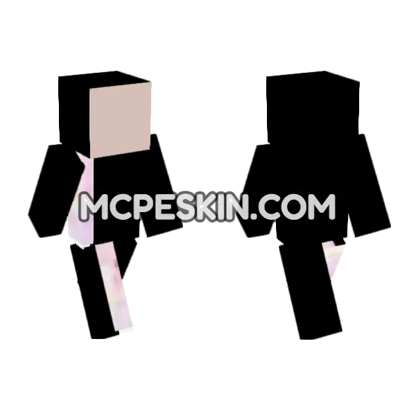 Pastel Rainbow Outfit Minecraft Bedrock skin, front and back