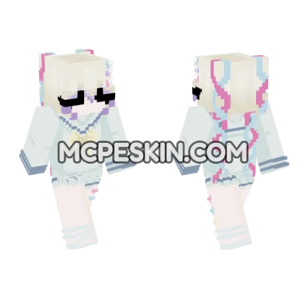Pastel School Uniform Minecraft Bedrock skin, front and back