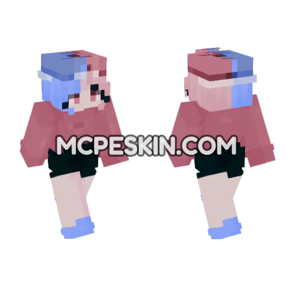 Pastel Unicorn Girl Minecraft Bedrock skin, front and back