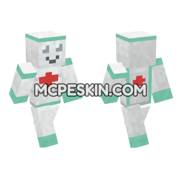 Patchy Nurse Outfit Minecraft Bedrock skin, front and back