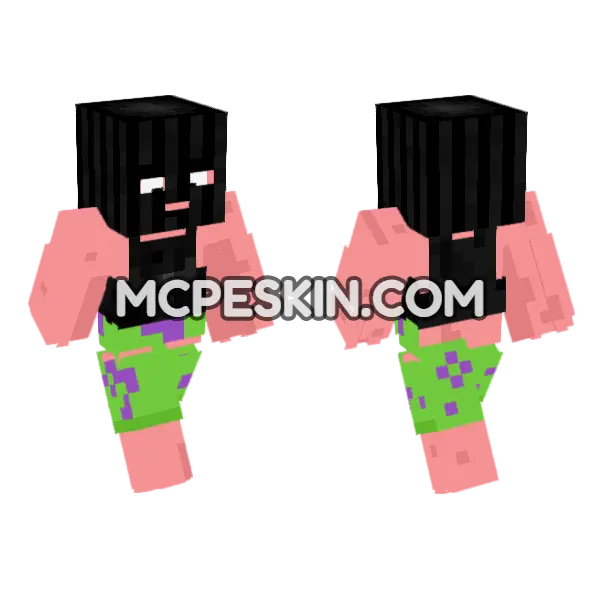 Patrick Star Skin Minecraft Bedrock skin, front and back