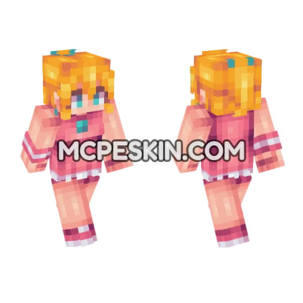 Peach Skin Minecraft Bedrock skin, front and back