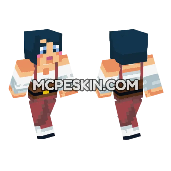 Peasant Girl Minecraft Bedrock skin, front and back