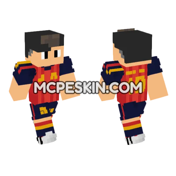 Pedri Footballer Skin Minecraft Bedrock skin, front and back