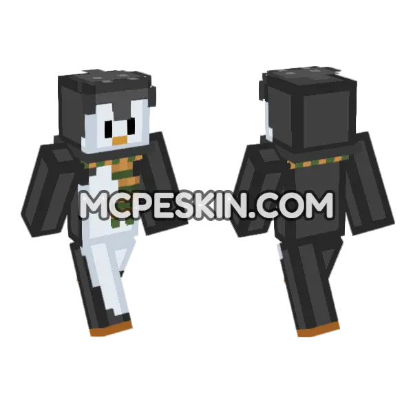Penguin Snowman Skin Minecraft Bedrock skin, front and back