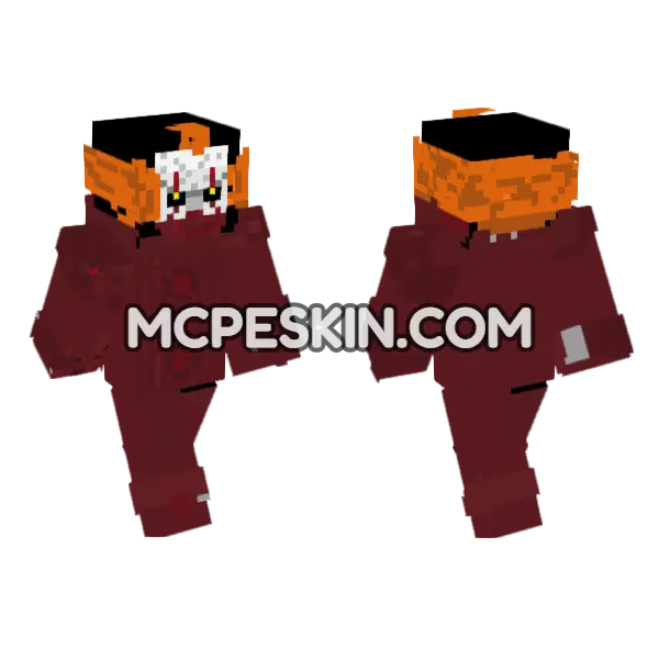 Pennywise Bloody It Minecraft Bedrock skin, front and back