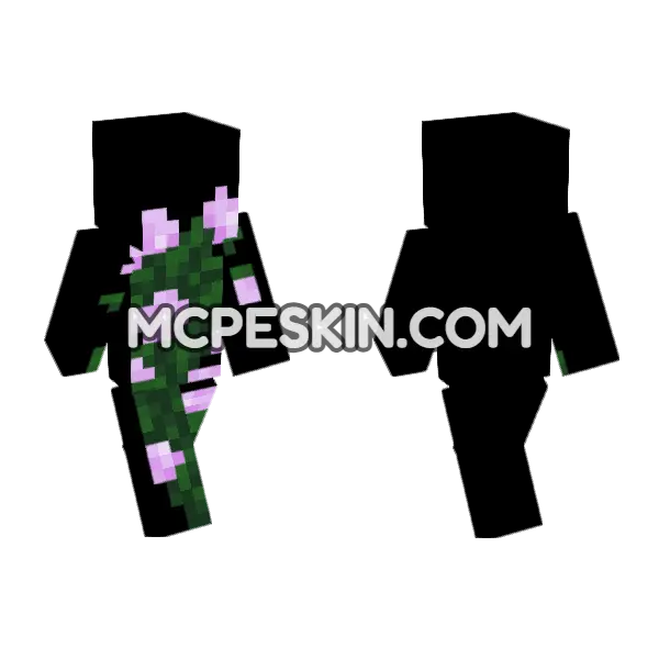 Peony Outfit Minecraft Bedrock skin, front and back