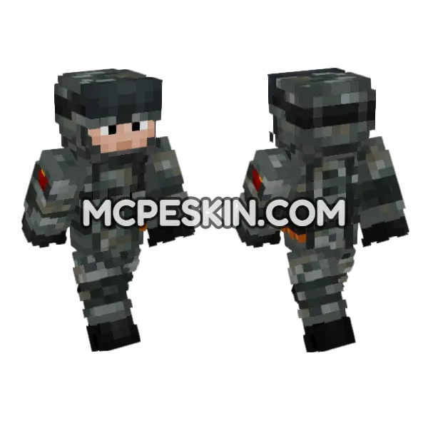Peoples Liberation Army Soldier Minecraft Bedrock skin, front and back