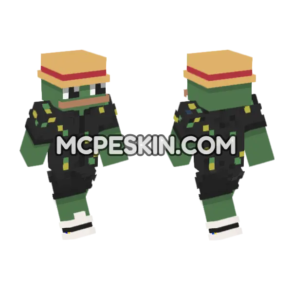 Pepe The Frog Minecraft Bedrock skin, front and back