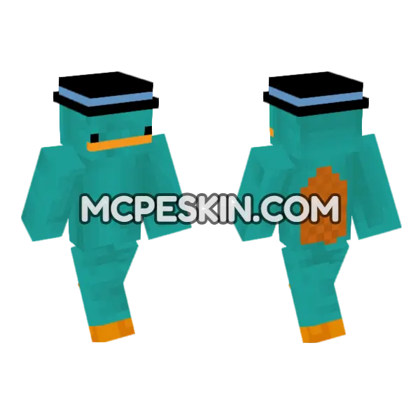 Perry The Platypus Minecraft Bedrock skin, front and back