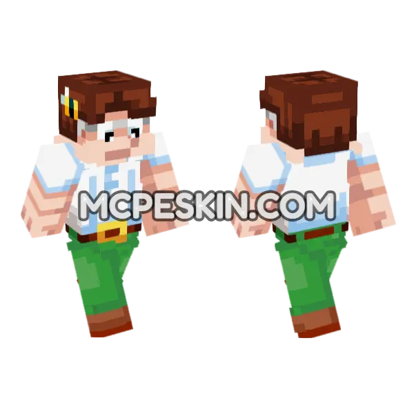 Peter The Bee Keeper Minecraft Bedrock skin, front and back