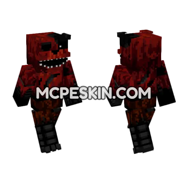 Phantom Foxy Skin Minecraft Bedrock skin, front and back