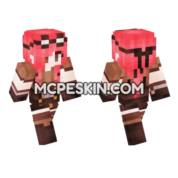 Pherenikepew Girl Minecraft Bedrock skin, front and back