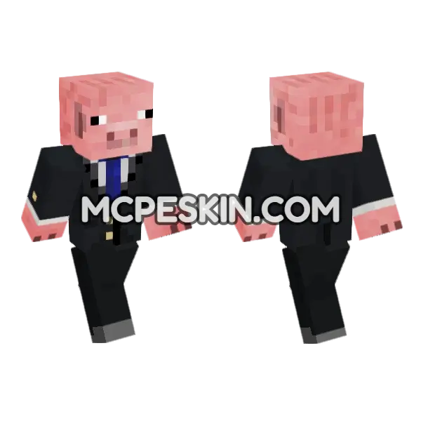 Pig Suit Minecraft Bedrock skin, front and back