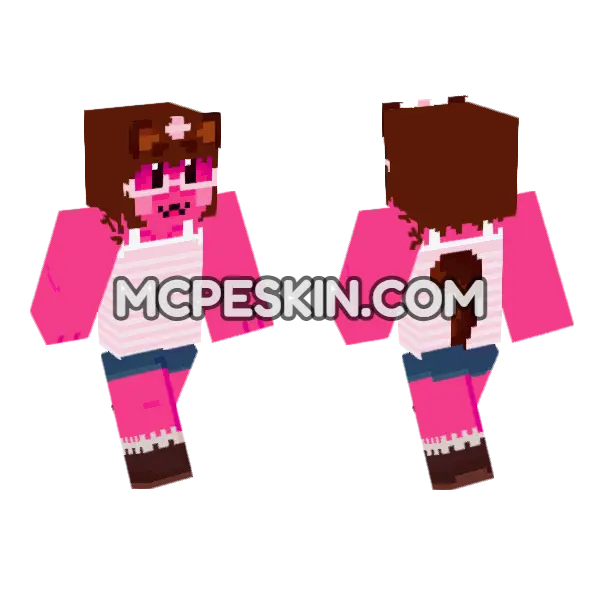 Pili Remake 4 Minecraft Bedrock skin, front and back