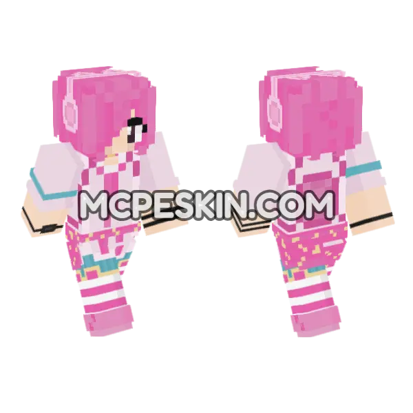 Pink Aesthetic Girl, front and back