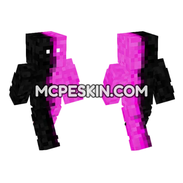 Pink And Black Outfit Minecraft Bedrock skin, front and back