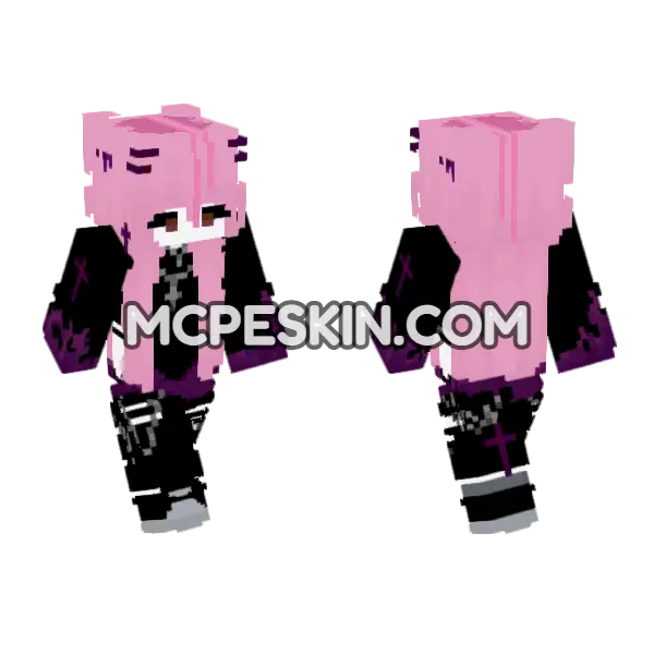 Pink And Purple 6958028 Minecraft Bedrock skin, front and back