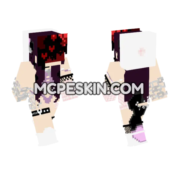 Pink Bikini Outfit Minecraft Bedrock skin, front and back