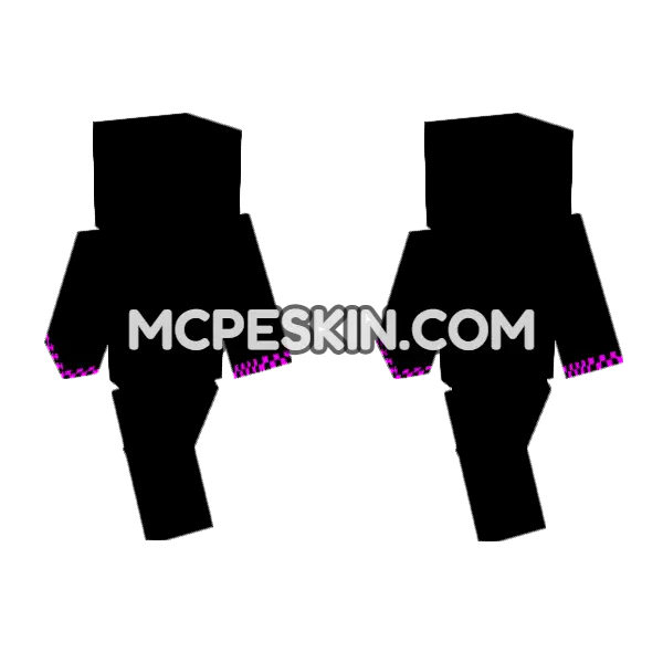 Pink Black Squares Minecraft Bedrock skin, front and back