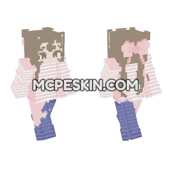 Pink Bow Dress Girl, front and back