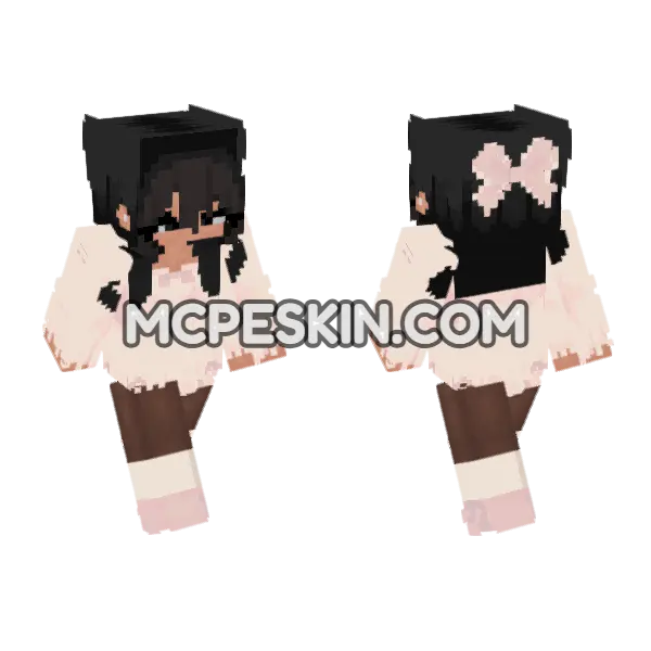 Pink Bow Schoolgirl, front and back