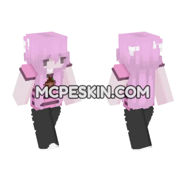 Pink Bunny Girl, front and back