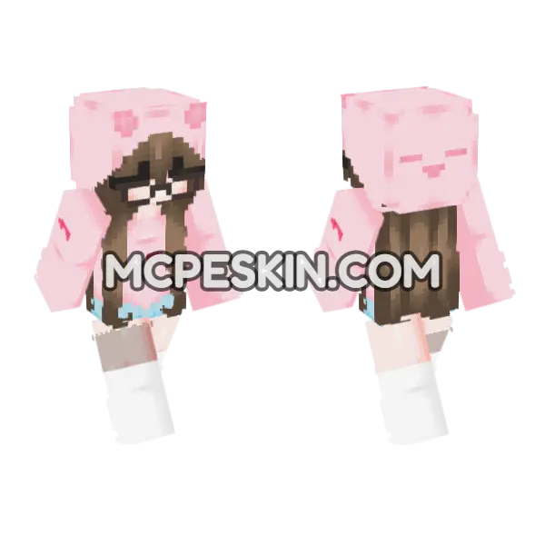 Pink Bunny Pajamas, front and back