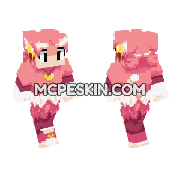 Pink Cat Girl Outfit, front and back