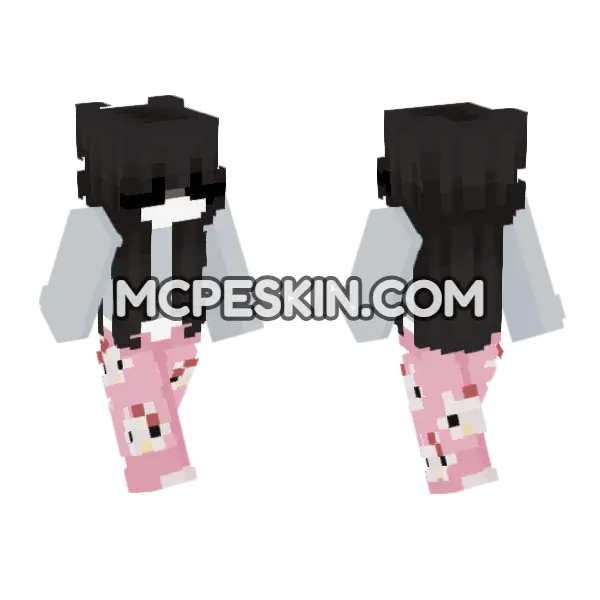Pink Dreams New 1 Minecraft Bedrock skin, front and back
