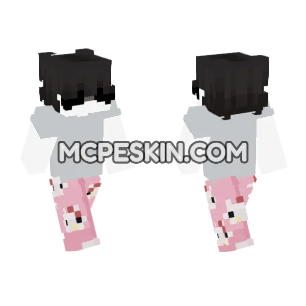 Pink Dreams New 2 Minecraft Bedrock skin, front and back