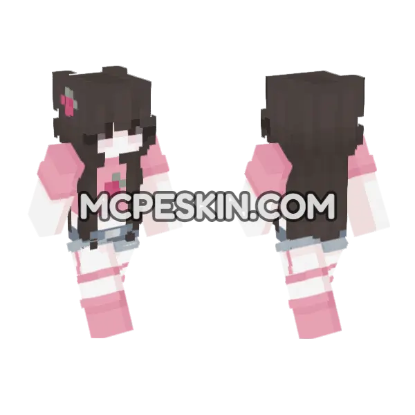 Pink Dreams New 3 Minecraft Bedrock skin, front and back