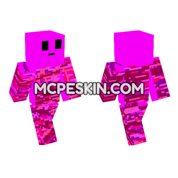 Pink Fade Skin Minecraft Bedrock skin, front and back
