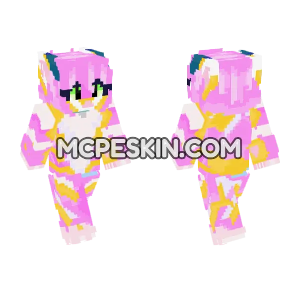 Pink Furry Outfit, front and back