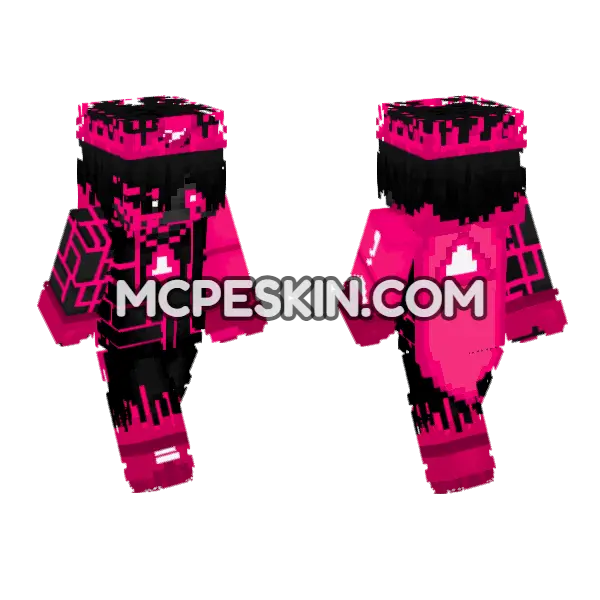 Pink Geometric Pattern Minecraft Bedrock skin, front and back