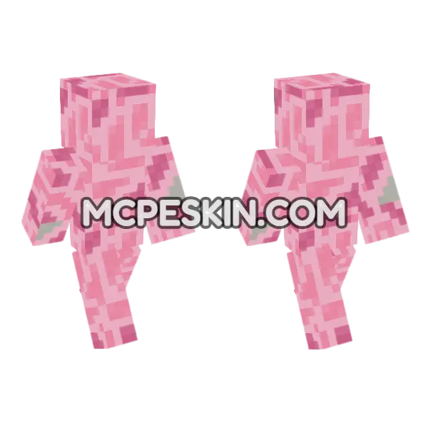 Pink Glazed Terracotta Minecraft Bedrock skin, front and back