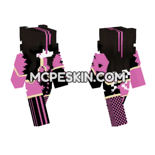 Pink Goth Dress, front and back