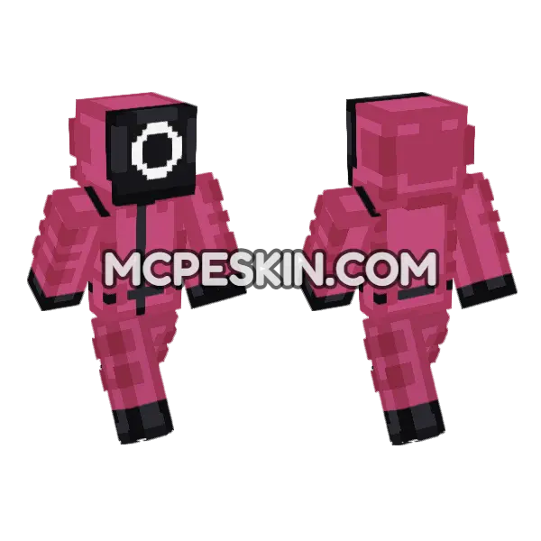 Pink Guard Worker Minecraft Bedrock skin, front and back